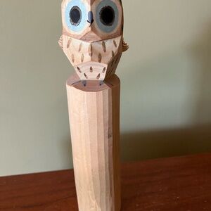 Japanese Sasano-bori Owl Statues Vintage Folk Art